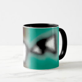 Caneca Mensagem em uma garrafa: Abstrato Brown, Teal, B &