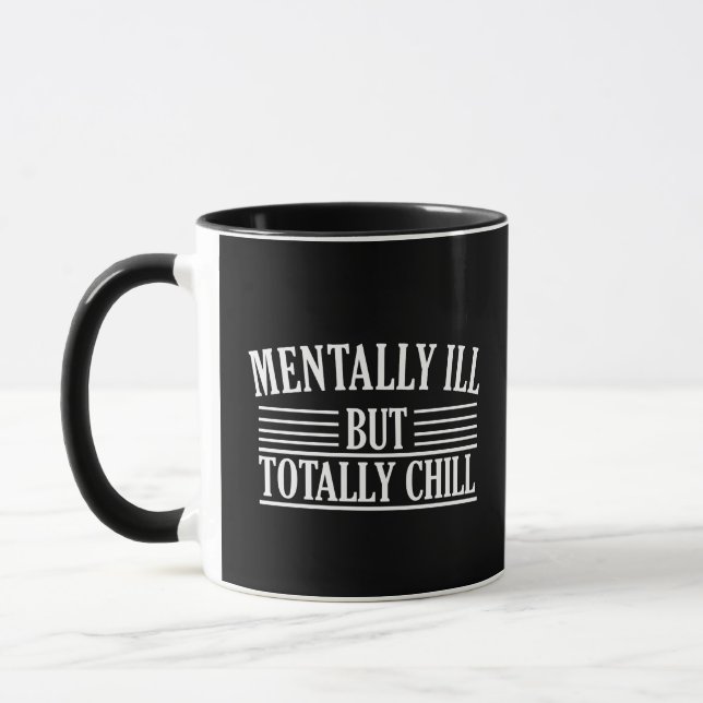 Caneca Mentalmente doente, mas com citações engraçadas (Esquerda)