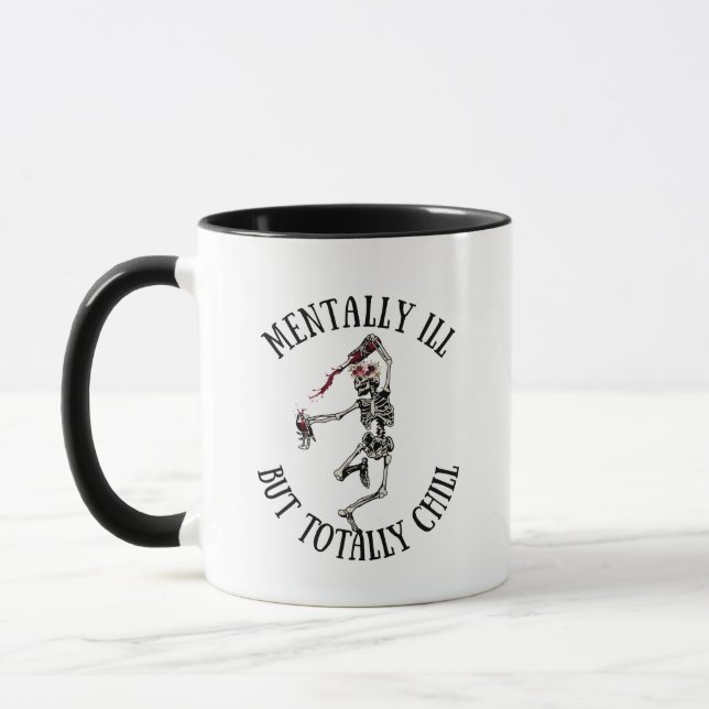 Caneca Mentalmente doente, mas com citações engraçadas (Esquerda)