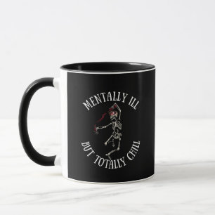 Caneca Mentalmente doente, mas com citações engraçadas