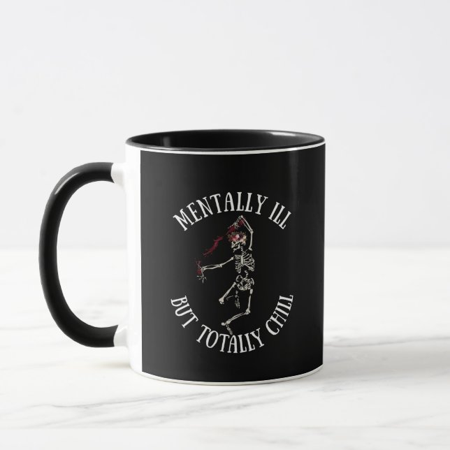 Caneca Mentalmente doente, mas com citações engraçadas (Esquerda)