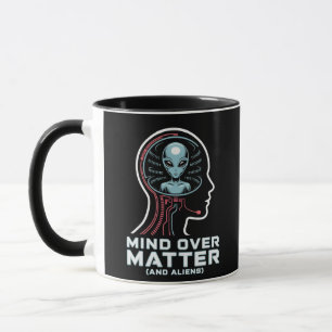 Caneca Mente Sobre a Matéria Cabeça de Alienígena Arte Bi
