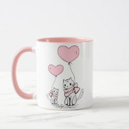 Caneca Meow Love: Gato Bonito Abraça Mug