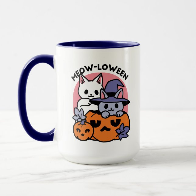 Caneca Meow-Loween - Design de Gato de Halloween (Esquerda)