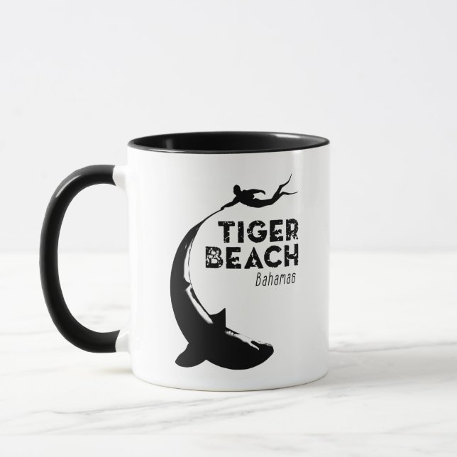 Caneca Mergulho de tubarão na praia de Tiger (Esquerda)