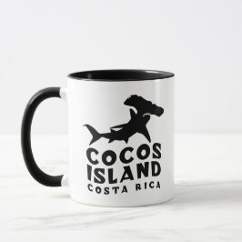 Caneca Mergulho na ilha Cocos para amantes de tubarão Ham