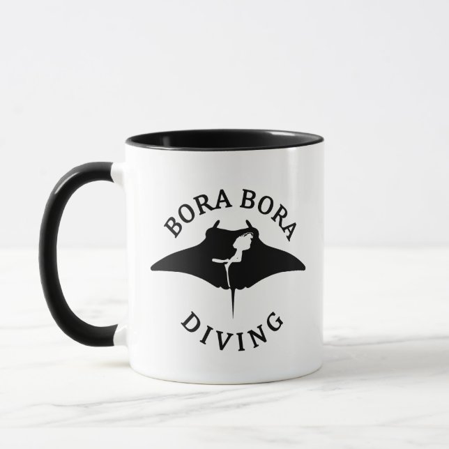 Caneca Mergulho Scuba Com Raios Manta Em Bora Bora (Esquerda)