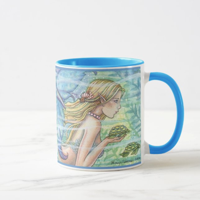 Caneca Mermaid e Sea Turtle Mug por Molly Harrison (Direita)