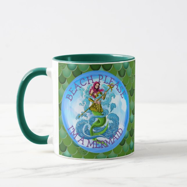 Caneca Mermaid Warrior Green Mug (Esquerda)