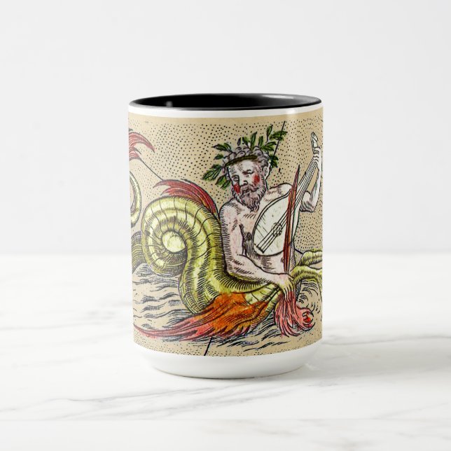 Caneca Merman tocando uma Lyre medieval (Centro)