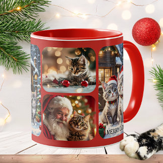 Caneca Merry Catmas Photo Collage Christmas