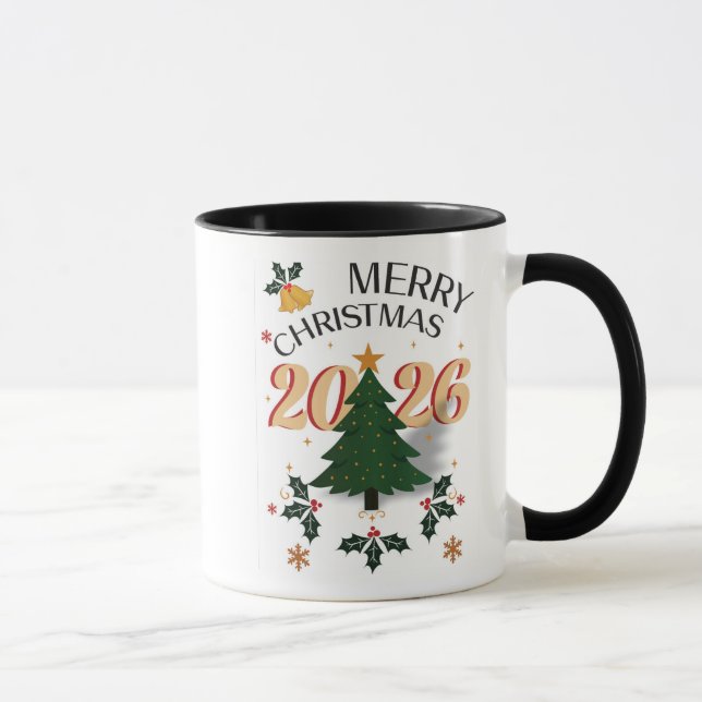 Caneca Merry Christmas 2026 Mug – Festive Holiday Coffee  (Direita)