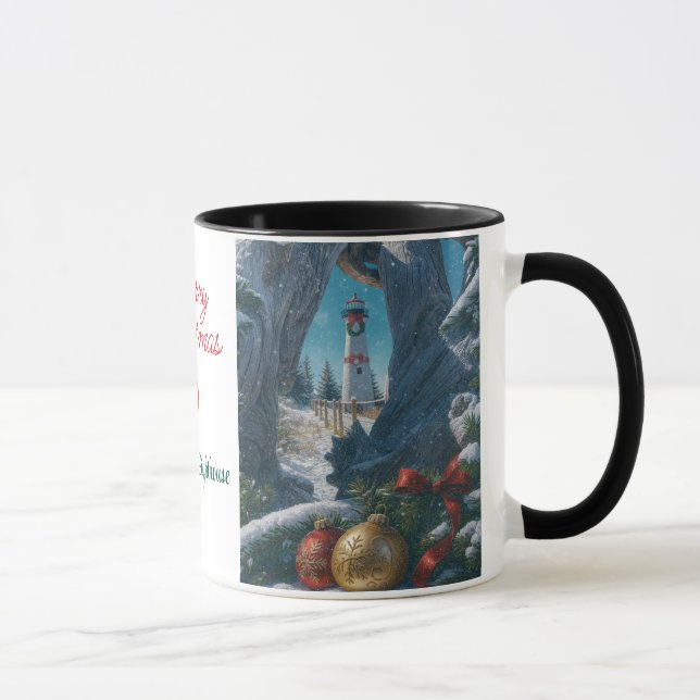 Caneca Merry Christmas Crisp Point Lighthouses (Direita)