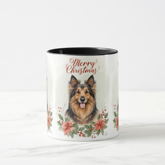 Caneca Merry Christmas Dog Cozy Holiday Mug (Centro)