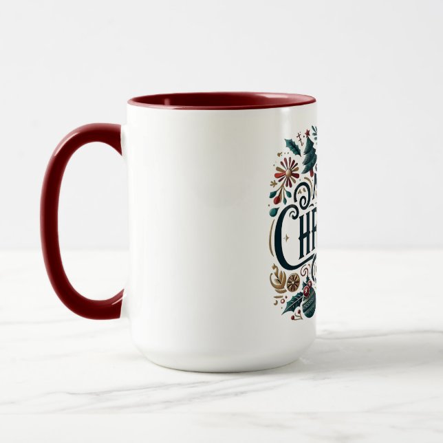 Caneca Merry Christmas Festive Ornamental Family (Esquerda)