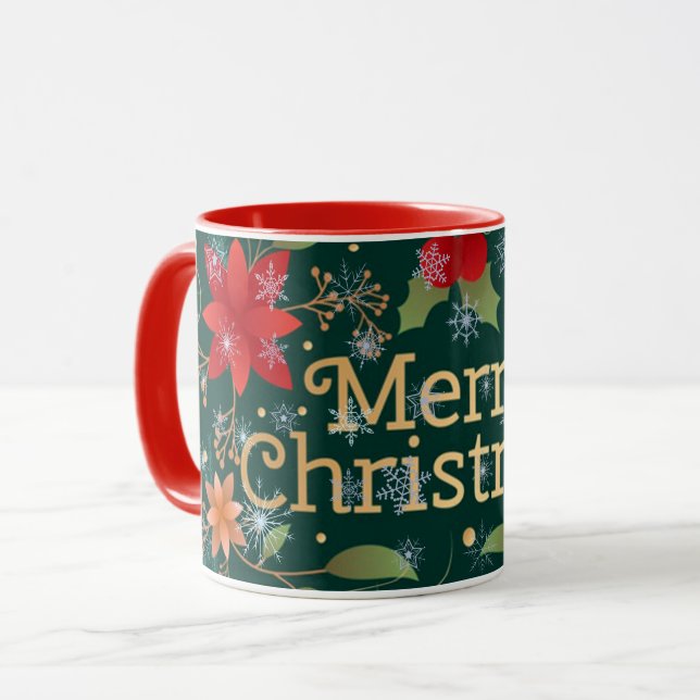 Caneca Merry Christmas Holiday Mug (Frente Esquerda)