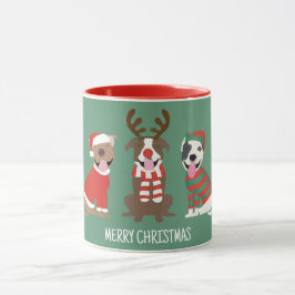 Caneca Merry Christmas Pit Bull Cães