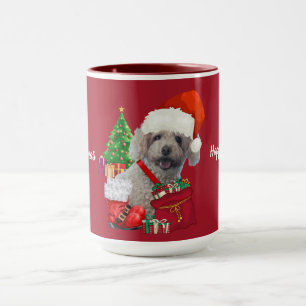 Caneca Merry Christmas Poodle Red Coffee