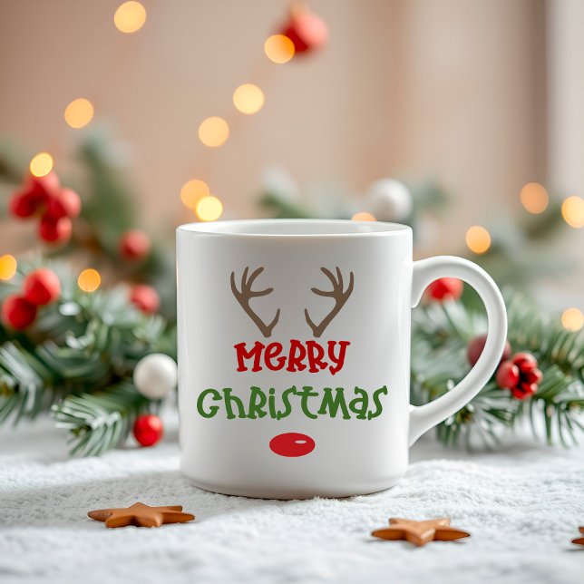 Caneca Merry Christmas Reindeer (Criador carregado)