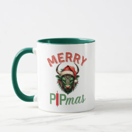 Caneca Merry PIPmas Trading Bull Christmas Design – Funny