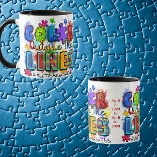 Caneca Mês de aceitação do Autismo personalizado Mês de a