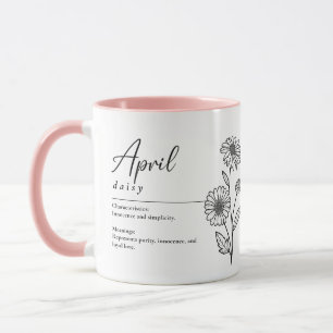 Caneca Mês de Nascimento da Flor Minimalista