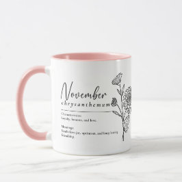 Caneca Mês de Nascimento do Novembro Flor Chrysanthemum M