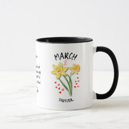 Caneca Mês de Nascimento Personalizado MARCH Daffodil