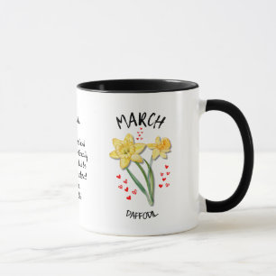 Caneca Mês de Nascimento Personalizado MARCH Daffodil