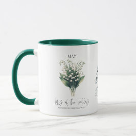 Caneca Mês do Nascimento Flor Lily Valley Aniversário Pre