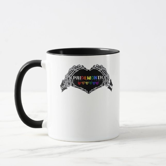 Caneca Mês Skeleton Heart Mãos LGBTQIA (Esquerda)
