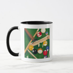 Caneca Mesa de Billiards da vida com bolas e giz