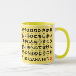 Caneca mesa Japonesa Hiragana & Katakana (Alfabeto)