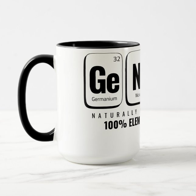 Caneca Mesa Periódica GENiUS - Design de Ciência Engraçad (Esquerda)