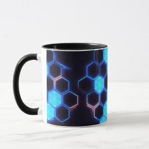 Caneca Mesmerização de Azulejos Holográficos Cyberpunk He
