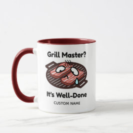 Caneca Mestre da Grelha Bem Feito Presente Divertido de C