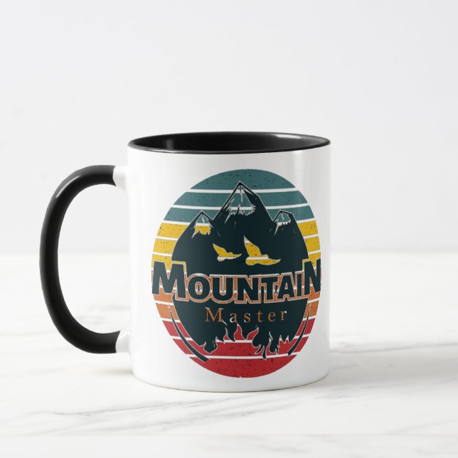 Caneca Mestre das Montanhas Retro Sunset (Esquerda)
