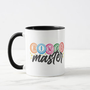 Caneca Mestre de Bingo Divertido arte em palavras 