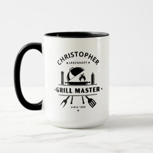 Caneca Mestre de Churrasco Lendário Nome Personalizado