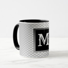 Caneca Metais De Prata De Luxo Elegante Monogramados