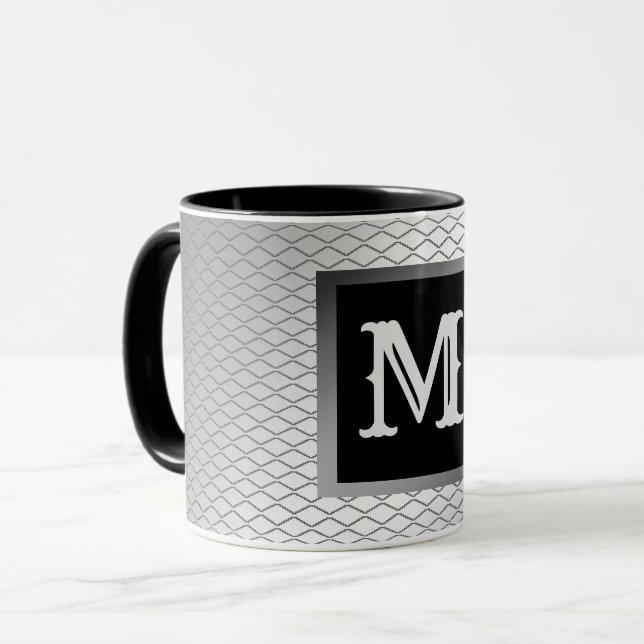 Caneca Metais De Prata De Luxo Elegante Monogramados (Frente Esquerda)