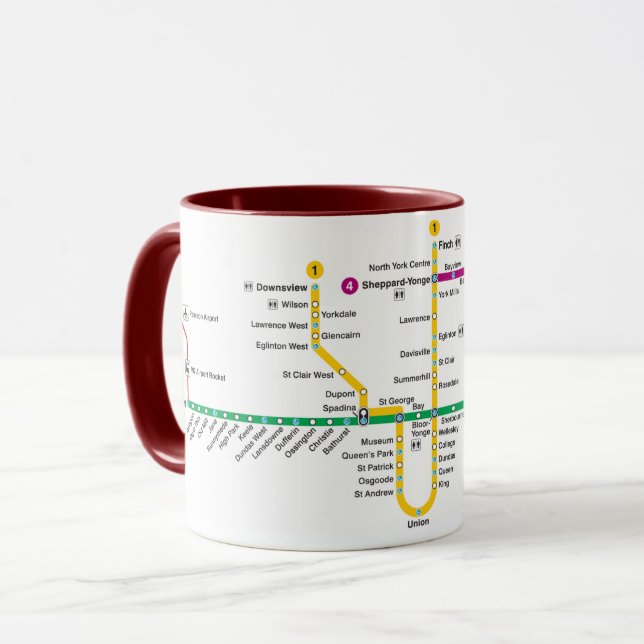 Caneca Metro de Toronto (Frente Esquerda)