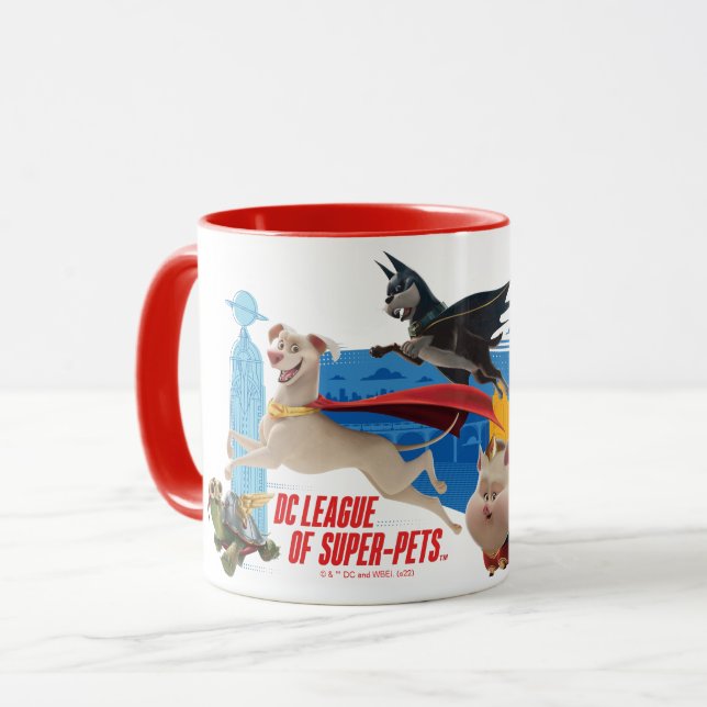 Caneca Metrópole de patrulhamento Super Pets (Frente Esquerda)
