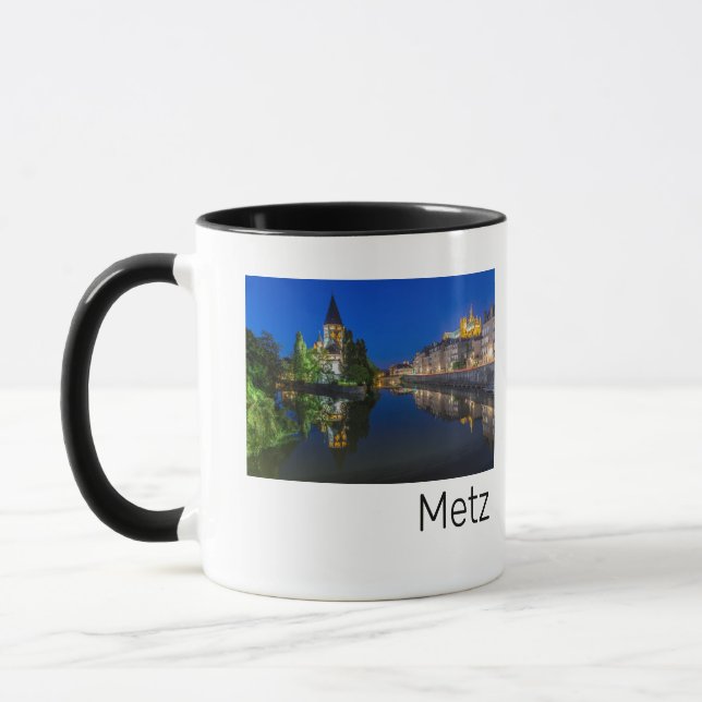 Caneca Metz Temple Neuf França Night Moselle Souvenir (Esquerda)