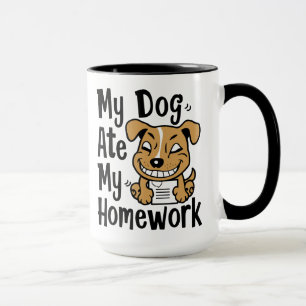 Caneca Meu cachorro comeu meu dever de casa
