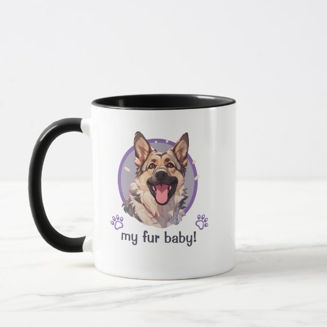 Caneca Meu Cachorro De German shepherd De Pele (Esquerda)