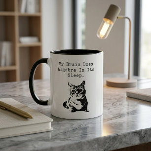 Caneca Meu Cérebro Faz Álgebra Enquanto Durmo Humor