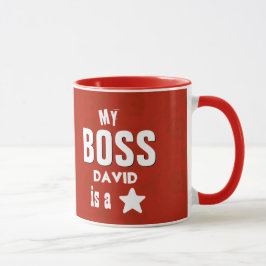 Caneca Meu chefe é um vermelho e um branco feitos sob