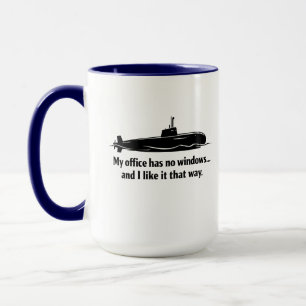 Caneca Meu Escritório Não Tem Janelas Humor de Submarino