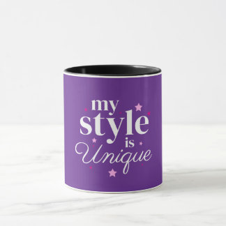 Caneca Meu estilo de design de texto